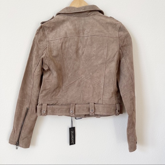 Blank NYC 100% Suede Leather Moto Biker Tan Jacket S - Picture 6 of 14